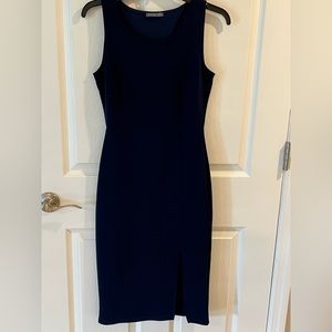 Navy blue textured BODYCON dress